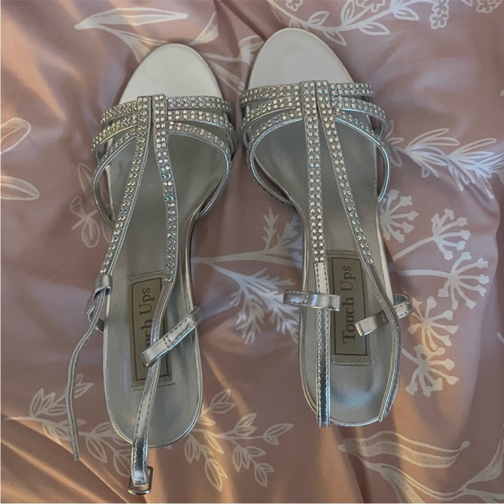 Strappy Heels -Silver Rhinestone